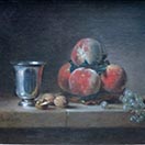 Still Life with Peaches, a Silver Goblet, Grapes, and Walnuts